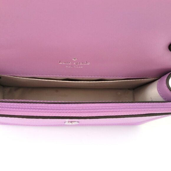 Kate Spade KM611 Knot Pebbled Leather Mini Flap Crossbody Handbag Wisteria - Picture 8 of 8